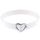 JewelryWe Schmuck Damen Choker Halsband Leder Halskette Gothic Punk Lolita Herz Collier Kette verstellbare Schnalle Kragen Halsketten für Frauen Mädchen Weiß