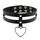 JewelryWe Schmuck Damen Choker Halsband Leder Halskette Gothic Punk Herz Zweischichtig Collier Kette mit Herz Anhänger verstellbare Kragen Halsketten für Frauen Mädchen Schwarz