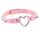 JewelryWe Schmuck Damen Choker Leder Halsband Gothic Punk Lolita Herz Spike Nieten Sklave Kragen Halskette 34-38cm Erstellbare Collier Kette, Pink
