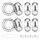 GW Charms Stopper 925 Sterling Silber für Armband mit Gummi Clip Stopper Charms für Bead Charm Armband Anhänger Spacer (8x Silber)