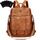 Leathario Rucksakck Damen Wasserdicht,Veganes Leder Cityrucksack,Rucksackhandtasche Mittelgroß, Diebstahlsich Tagesrucksack für Büro,Pendeln,Arbeit,Leicht Elegant Backpack Women Groß für Reise,Braun