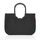 reisenthel loopshopper L in Schwarz, schwarzer Rahmen – Stabile Tasche mit praktischen Fächern aus recycelten PET-Flaschen – Charmantes und wasserabweisendes Design