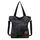 JANSBEN Damen Canvas Handtasche Schultertasche Casual Multifunktionale Umhängetaschen Groß für Arbeit Schule Shopper Lässige täglich (schwarz02)