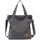 JANSBEN Damen Canvas Handtasche Schultertasche Casual Multifunktionale Umhängetaschen Groß für Schule Shopper Lässige täglich (Grau)