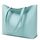 MEEGIRL Damen Henkeltaschen, Einfache Handtaschen PU Leder Tote Shopper Bag für Arbeit, Schule, Einkauf mit Reißverschluss und Innentasche (Blau)