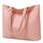 MEEGIRL Damen Henkeltaschen, Einfache Handtaschen PU Leder Tote Shopper Bag für Arbeit, Schule, Einkauf mit Reißverschluss und Innentasche (Rosa)