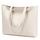 MEEGIRL Damen Henkeltaschen, Einfache Handtaschen PU Leder Tote Shopper Bag für Arbeit, Schule, Einkauf mit Reißverschluss und Innentasche Beige