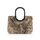 reisenthel loopshopper L jacquard brown – Stabile Tasche mit praktischen Fächern aus recycelten PET-Flaschen – Charmantes und wasserabweisendes Design
