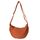 GoPaw Damen Halbmond Crossbody Schultertasche, Hobo Halfmoon Bag, Nylon Crossbody Bag Damen Halbmond Schultertasche mit verstellbarer Schultergurt, Einfarbige(Orange)