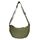 GoPaw Damen Halbmond Crossbody Schultertasche, Hobo Halfmoon Bag, Nylon Crossbody Bag Damen Halbmond Schultertasche mit verstellbarer Schultergurt, Einfarbige(Armeegrün)