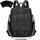 Leathario Rucksakck Damen Wasserdicht,Veganes Leder Cityrucksack,Rucksackhandtasche Mittelgroß, Diebstahlsich Tagesrucksack für Büro,Pendeln,Arbeit,Leicht Elegant Backpack Women Groß für Reise,Schwarz