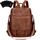 Leathario Rucksakck Damen Wasserdicht,Veganes Leder Cityrucksack,Rucksackhandtasche Mittelgroß, Diebstahlsich Tagesrucksack für Büro,Pendeln,Arbeit,Leicht Elegant Backpack Women Groß für Reise,Braun