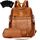 Leathario Rucksakck Damen Set Wasserdicht,Veganes Leder Cityrucksack,Rucksackhandtasche Mittelgroß, Diebstahlsich Tagesrucksack für Büro,Pendeln,Arbeit,Leicht Elegant Backpack Women Groß für Reise