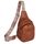 OSOCE Crossbody Damen Klein Brusttasche PU Leder Sling Bag Diebstahlsicher Crossbag Damen Schulterrucksack Vielseitige Umhängetasche für Reisen und mehr in Braun Weiß und Schwarz