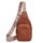 OSOCE Crossbody Damen Klein Brusttasche PU Leder Sling Bag Diebstahlsicher Crossbag Damen Schulterrucksack Vielseitige Umhängetasche für Reisen und mehr in Braun Weiß und Schwarz