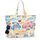 Strandtasche Badetasche Große XXL mit Reißverschluss Familie Beach Bag Shopper Damen, Leicht Faltbare Grosse Schwimmbadtasche, Urlaub Must Have Einkaufstaschen für Reisen Einkaufen Picknick Alltag