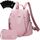 Eshow Rucksack Damen Klein, Anti-Diebstahl Kleiner Cityrucksack Tagesrucksack Elegant, 3 in 1 Rucksacktasche mit Clutchbag & RFID Blocker Modern für Pendeln Schule Arbeit Reise Rosa