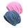Senker Fashion Slouchy Beanie-Mütze, Baumwolle, Chemo-Kopfbedeckung, Mützen für Damen und Herren, I-Denim-Blau/Rosa, 2 Stück, I-Denim, Blau/Rosa, Large