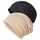 Senker Fashion Slouchy Beanie-Mütze aus Baumwolle, Chemo-Kopfbedeckung für Damen und Herren, weich, leicht, Chemo-Totenkopfmütze, elastische Schlafmütze, Schwarz Khaki, Large