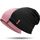 HAMUNI Mütze Damen Dünne Mütze Herren - Slouch Beanie Mütze - Leicht Weich Chemo Mütze - Atmungsaktiv Long Beanie - Elastisch Mütze - Ideale Beanie Mütze für Alle Jahreszeiten (Schwarz 01+Rosa)