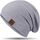 HAMUNI Mütze Damen Slouch Beanie Mütze Herren Elastisch Weich Bequem Jersey Mütze Klassische Mode Longbeanie perfekt für Frühling Herbst und Winter (Grau)