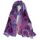 Van Der Rich ® - Tücher Schal Dessin Blumen Größe: 180cm*80cm - Damen (13-Violett, TU)