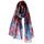 Van Der Rich ® - Tücher Schal Dessin Blumen Größe: 180cm*80cm - Damen (24-Rot-Blau, TU)
