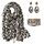 KRUIHAN Schal Damen Winter Schal Leopardenmuster Damen mit Ohrringe und Armband Stola Damen Warm Schals & Tücher für Damen,Geschenke für Frauen,Style B-Schal Beige 3er Set