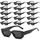 16 Stücke Vintage Rechteckige Sonnenbrille für Damen und Herren,Mode Sonnenbrille,Party Sonnenbrillen,Retro Brille mit UV Schutz Sunglasses, Brille Schwarz Sonnenbrillen für Outdoor Reise Fahren