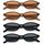 Unning 4 Stück Oval Sonnenbrille Damen Vintage Retro Cateye Sonnenbrillen Set Schmal Lustig Brille