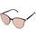 SOJOS Klassisch Retro Runde Sonnenbrille Damen Herren Groß Brille SJ2067 mit Schwarz Rahmen/Rosa Linse