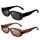 Ainiv 2 Stück Vintage Rechteckige Sonnenbrille, 90er Retro Sonnenbrillen, Modische Retro-Brille mit quadratischem Rahmen, UV400 Sonnenschutz und UV-Schutz, Trendy Brille für Damen Herren