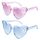 Ainiv Herz Sonnenbrille, 2 Stück Retro Katzenauge Herzbrille, UV400 Sonnenschutz und UV-Schutz Transparente Lila und Blaue Linse, Mode Brillen für Damen Herren Kinder Party Reise (Schwarz+Rot)