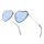 PARTY GO Herzform Sonnenbrille Damen Mode Rimless Sonnenbrille UV400 Partybrille, blau