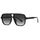 Long Keeper Retro Pilot Sonnenbrille Pilotenbrille Herren Damen Quadratisch Sonnenbrille Groß 70er Klassisch Eckige Pilot Retro Brille UV400 (Schwarz Rahmen - Farbverlauf Grau Linse)