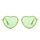 PARTY GO Herz Sonnenbrille Damen Mode Rimless Sonnenbrille UV400 Partybrille, grün
