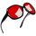 Joopin Übergroße Rotlichtbrille Schlafbrille Damen Rot und Große Blaulichtbrille Besser Schlafen Brille 2026 Oversized Glasses Quadratische UV400 (Schwarz Rot)