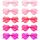 NACHLYNN 10 Paar Herz Sonnenbrille Rosa Serie Farben Randlose Herzförmige Sonnenbrille für Damen Transparente Bonbonfarbene Herzbrille für Valentinstag Partygeschenke
