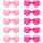 NACHLYNN 10 Paar Herz Sonnenbrille Rosa Rosenrot Farben Randlose Herzförmige Sonnenbrille für Damen Transparente Bonbonfarbene Herzbrille für Valentinstag Partygeschenke