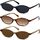 CHAOSELF Retro Ovale Sonnenbrille für Damen Trendige Leichte Schmale Schicke Cat-Eye 90er Kleine Vintage Brille UV400 Schutz
