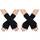 Pangda 2 Paar Unisex Fingerlose Handschuhe - Half Finger Dehnbar Strick Verlängern Handgelenk Winter Warme Handschuhe (Schwarz)