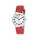 Ravel - Damen - Armbanduhr mit großen Ziffern - Rot/silbernes Ton/weißes Zifferblatt