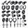 JeweBella 15 Paar Ohrringe Herren Edelstahl Ohrstecker Set Ohrringe Creolen Hypoallergen Zirkonia Ohrstecker Kreuz Baumelnde Ohrringe Piercing Knorpel Ohrringe Schwarz/Silber für Männer Damen