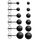 Yolev 6 Paar Dot Ohrstecker Schwarz Unisex Edelstahl Ohrringe Runde Flat Top Ohrringe Schwarz Set Damen Herren Mädchen (3mm-8mm) Halloween Punk Rock Ohrstecker