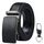 flintronic Herren Gürtel,Hochwertiges Leder material Ratsche Automatik Gürtel für Männer Ledergürtel Breite 3.5cm Länge 143CM-Schwarz (inkl Schlüsselbund & Geschenkbox)