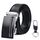flintronic Herren Gürtel,Hochwertiges Leder material Ratsche Automatik Gürtel für Männer Ledergürtel Breite 3.5cm Länge 126CM-Schwarz (inkl Schlüsselbund & Geschenkbox)
