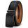 KEMISANT Gürtel Herren, Ledergürtel Ratsche Automatikschließe für Herren Business Anzug,Breit 35mm,Größe Angepasst(Schwarz-125cm/36-42" taille verstellbar)