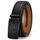 KEMISANT Gürtel Herren, Ledergürtel Ratsche Automatikschließe für Herren Business Anzug,Breit 35mm,Größe Angepasst(Schwarz,140cm/42-48" taille verstellbar)