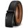 KEMISANT Gürtel Herren, Ledergürtel Ratsche Automatikschließe für Herren Business Anzug, 35mm Breit Gürtel,Größe Angepasst(Schwarz-160cm/48-56" taille verstellbar)