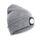 SPGOOD LED Beanie Beleuchtete Mütze mit Licht,Geschenke für Männer Winter Warm LED Mütze, Lampe Laufmütze für Angeln,Jogger,Camping,Laufen(Hellgrau)